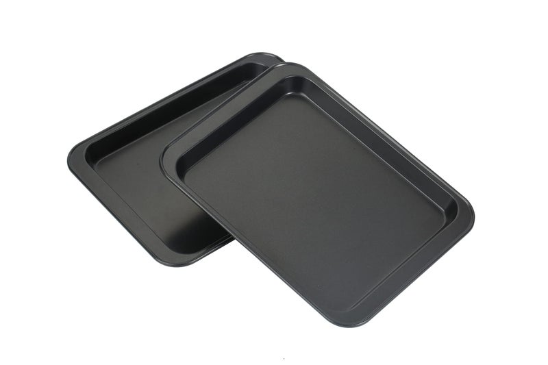 Walooza Baking Sheets Toaster Oven Pans, Cookie Sheets for Baking Tray Non Stick, Broiler Quarter Half Sheet Pan, Jelly Roll Pan Cake Pan Set for Cooking, Walooza Rimmed Cookie Sheets for Baking Nonstick - Image 1